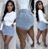 2024 Design Irregular Denim Skort S-5XL Plus Size Women Clothing Summer High Waist A-Line Denim Plus Size Shorts