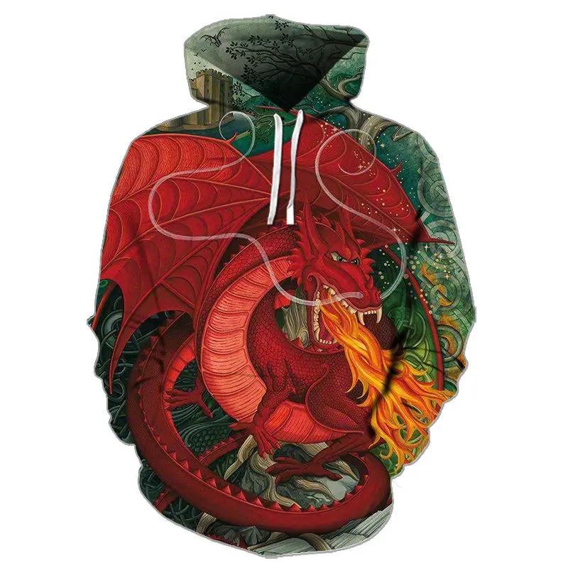 New Autumn Domineering Dragon Series 3D Printed Hoodie Cool Boys Trend Fashion Hooded Sweater Latest Loose Hip Hop Hoodie