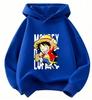 "One Piece" Luffy Hooded Sweatshirt for Children - Casual Hooded Sweatshirt with Anime Cartoon Print - Streetwear
