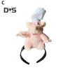 Повязка на голову Cooking Mouse King с 2 зажимами, легкая плюшевая повязка для волос с мышкой, нескользящая петля для волос с плюшевой игрушкой, аксессуары для волос для женщин и девочек, головные уборы