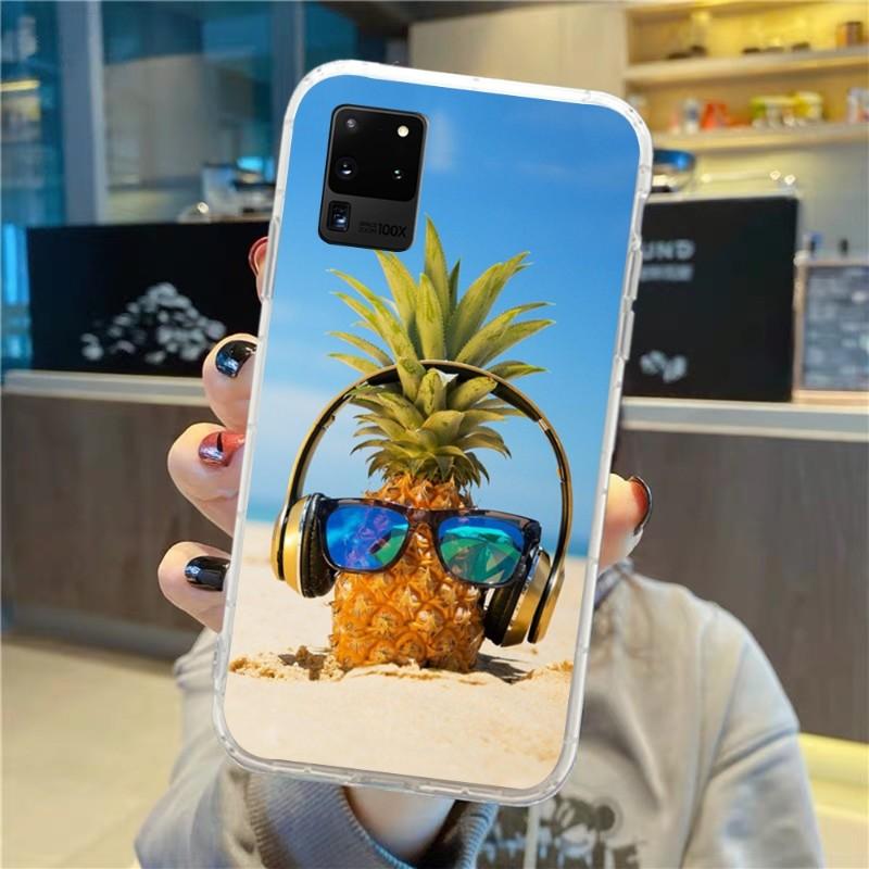 Чехол для телефона Summer Beach Fruit Pineapple для Samsung Galaxy S10 S21 S22 Plus Ultra A91 A51 A21S A12 Прозрачный чехол для телефона
