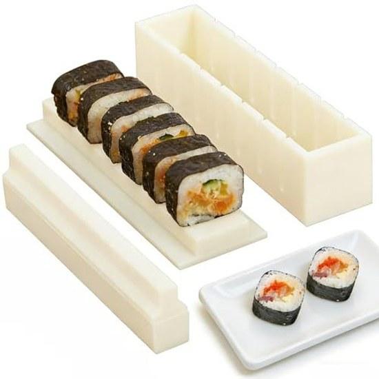 BOROLA Sushi Maker Mold Kit Easy DIY Rice Ball Press Plastic Shaper Tool Home Kitchen (Square Type)