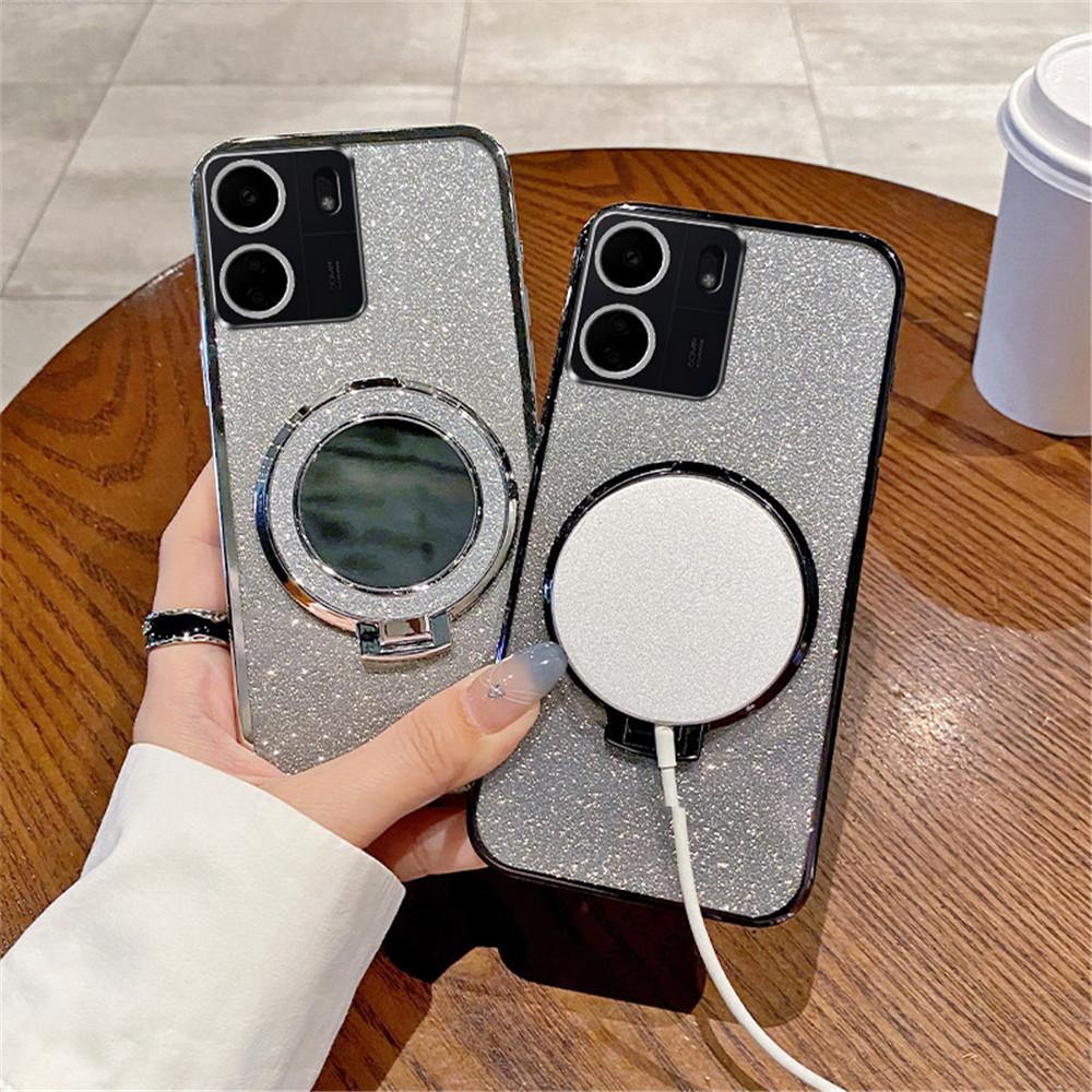 Градиентный Блестящий Зеркальный Чехол-подставка с кольцом для телефона для Xiaomi Redmi A3 13C 12 12C 10 10C 10A 9 9C 9A A1 Plus Мягкая силиконовая задняя крышка