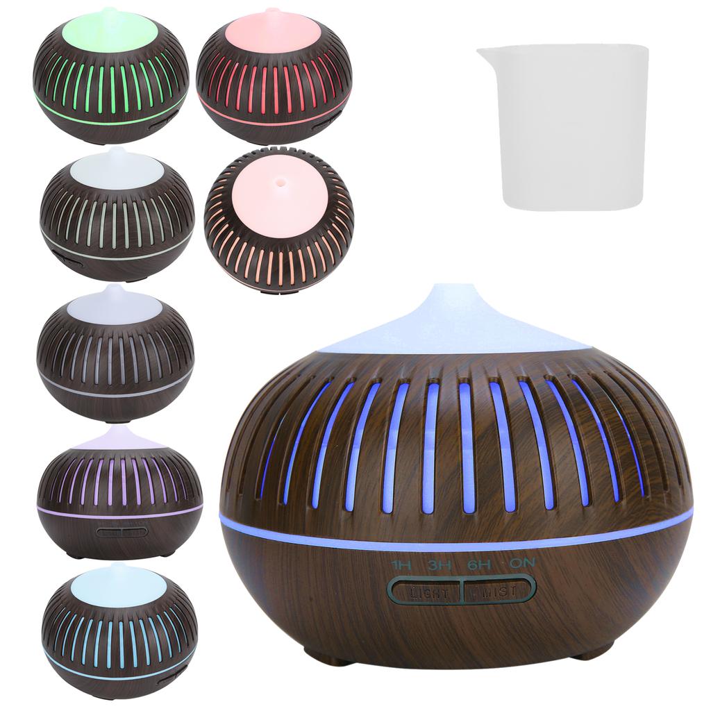 Household Aroma Diffuser Hollow Air Humidifier with Night Light Deep Wood Grain (110‑240V)AU Plug
