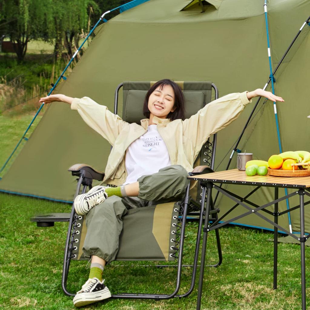 TIMBER RIDGE Наклонный, Грузоподъемность, Широкий угол, Подстаканник Infinity, Подушка, Одиночное положение нулевой гравитации для домашнего использования, Кресло, Складное, 160 кг, (Сиденье 60см),