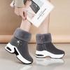 Snow Boots Women's Winter Round Toe Wedge Heel Women Botas Plus Velvet Warm Inner Heightening Short Ankle Boot Cotton Shoes