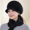 Осенне-зимние шапки для женщин среднего возраста с добавлением толстой трикотажной пряжи, бархатные шапки и кепки (Женский)