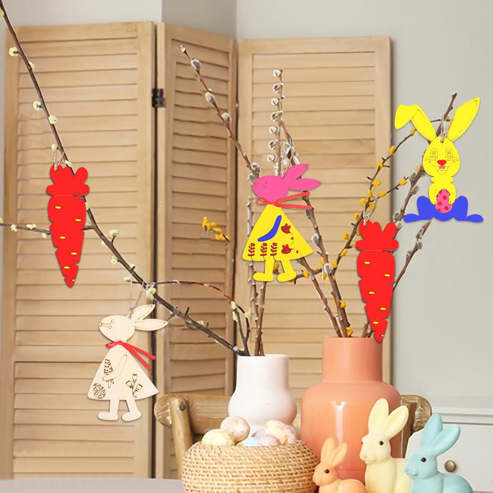 Whimsical Wooden Easter Bunny And Egg Decorations For Joyful Holiday Home Accents
