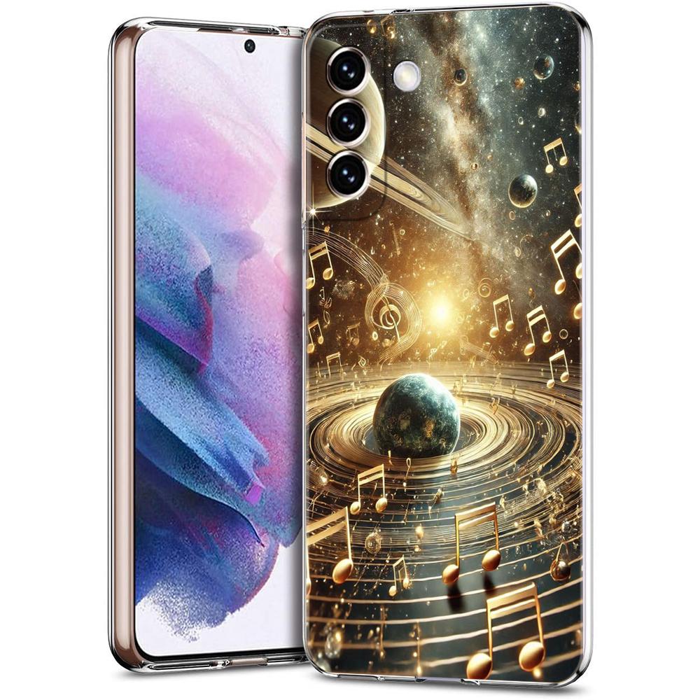 Прозрачный чехол-бампер для телефона Samsung Galaxy S25 S24 S23 S22 S20 S21 FE Ultra S24 S23 S10 S10E Plus 5G с рисунком мультяшной планеты