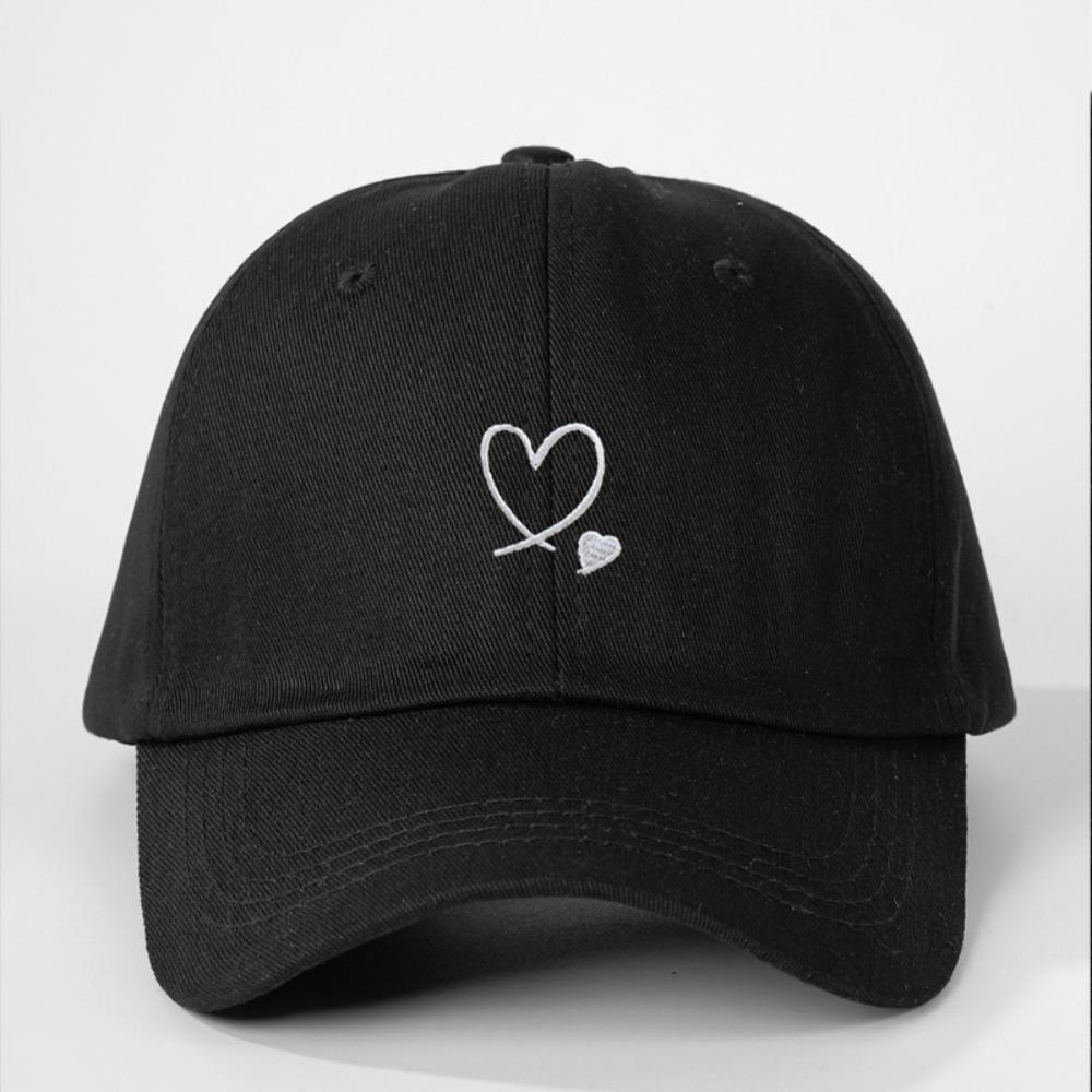 Heart Embroidered Baseball Cap UV Protection Hip Hop Hat Fashion Sun Hat Outdoor