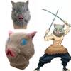 Authentic Anime Demon Slayer Kimetsu No Yaiba Hashibira Inosuke Pig Cosplay Mask Ideal For Costume Parties