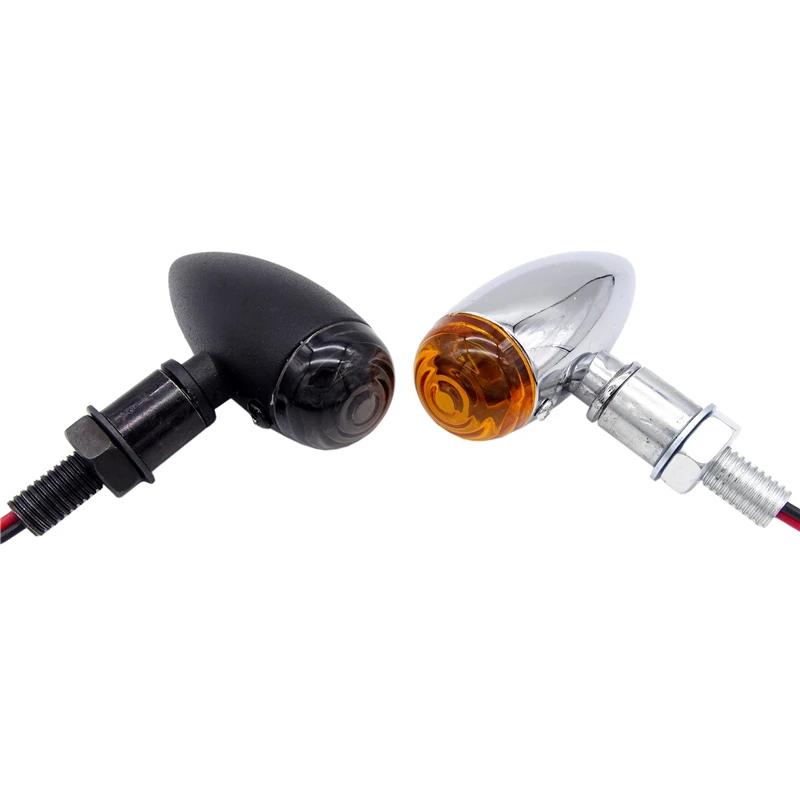 2Pcs/4Pcs Universal Motorcycle Bullet Turn Signals Indicators Blinker Lights Lamp Amber Smoke For Harley For Honda For Kawasaki