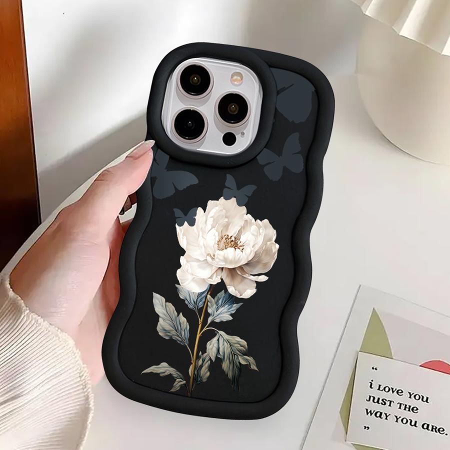 Мягкий чехол для телефона для iPhone 8 17 Air 12 15 Plus XR 11 16 Pro Max 13 14 Бабочка Цветок