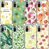 Summer Green Leaves Fruit Lemon Silicone Phone Case For Xiaomi Redmi Note 11 10 9 8 Pro 11T 10T 10S 9S 8T 9 9A 9C 9T Black Cover