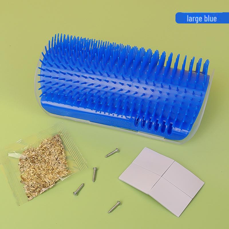 Cat Scratching Corner: Self-Grooming & Hair Removal Brush with Catnip