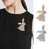 Bunny Shape Brooch Shining Rhinestones Inlaid Animal Pin Dress Coat Shawl Lapel Badge Outfit