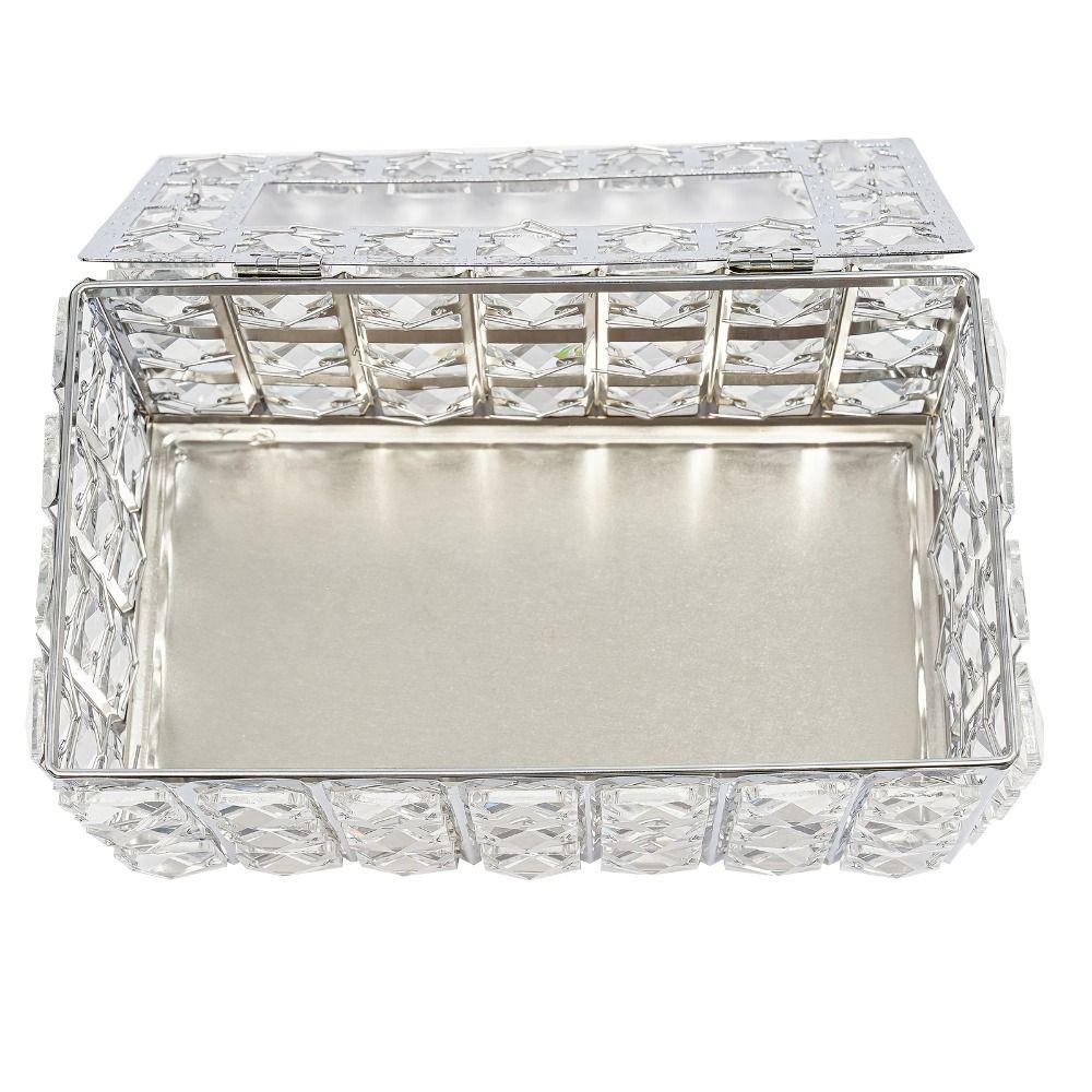 Light Luxury Paper Towel Storage Box Shiny Cube Paper Dispenser Living Room