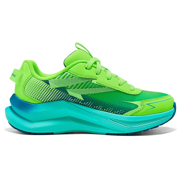 Skechers Детские модные удобные крутые уличные прочные нескользящие низкие кроссовки из синтетической кожи Детские кроссовки Сине-зеленые 404023L-LIME