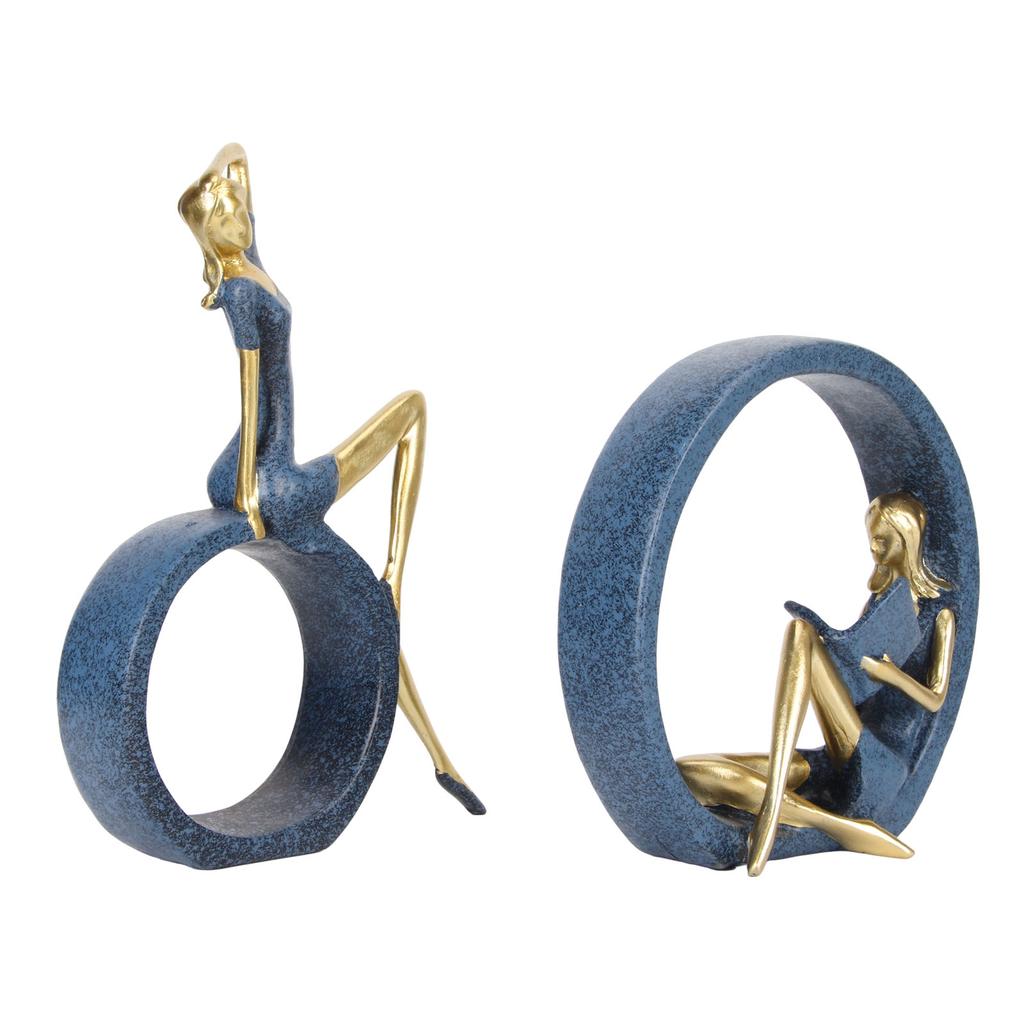 Смола OK Girl Статуэтка Девушка Читающая Фигурка Йога Девушка Украшение для Книжной Полки Спальня Подарочное Украшение