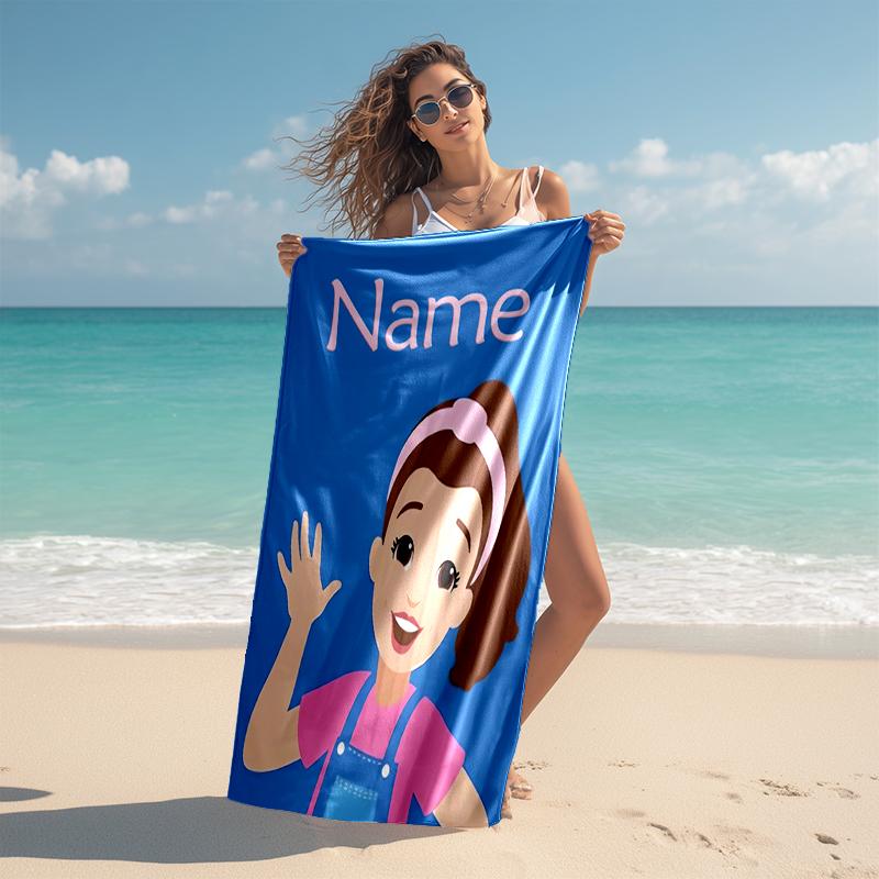 Personalized customized proof beach towel with Ms. Rachel pattern - soft, absorbent,quick-drying,perfect swimming,camping&bathing