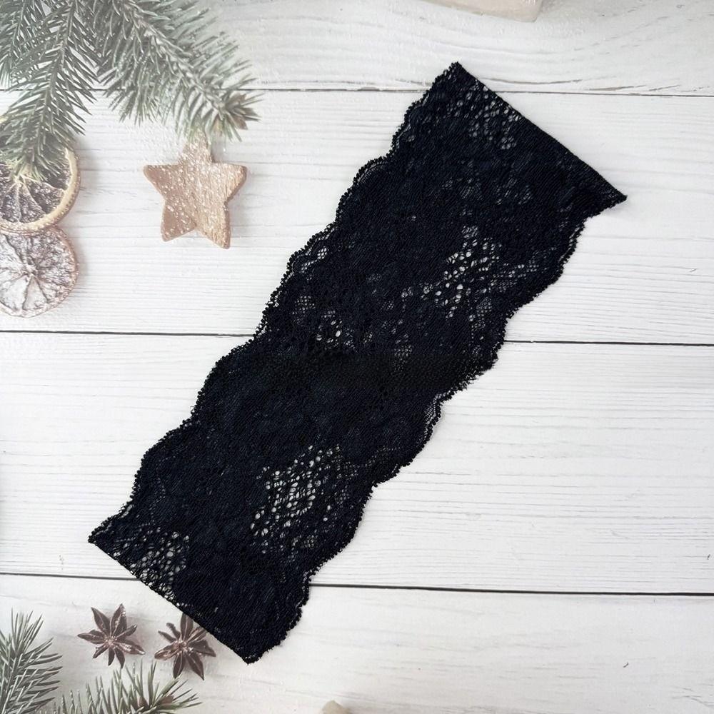 Elastic Lace Headscarf Hollow-Out Headwrap Cap Fashion Mesh Lace Headband Lady Girls Headwear