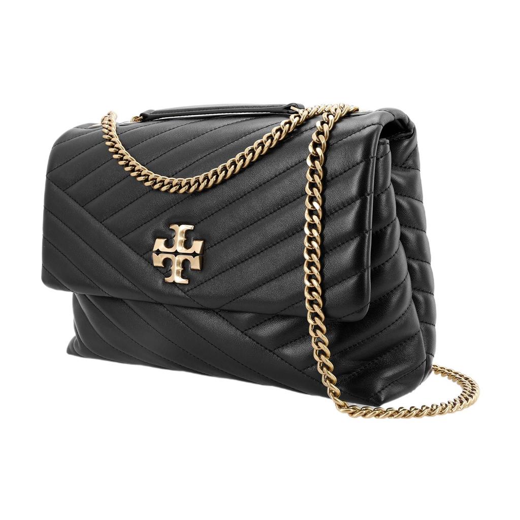 Tory Burch Kira Quilted Leather Chain Shoulder Strap Leather Crossbody Bag Large Women bags Black 90446-001