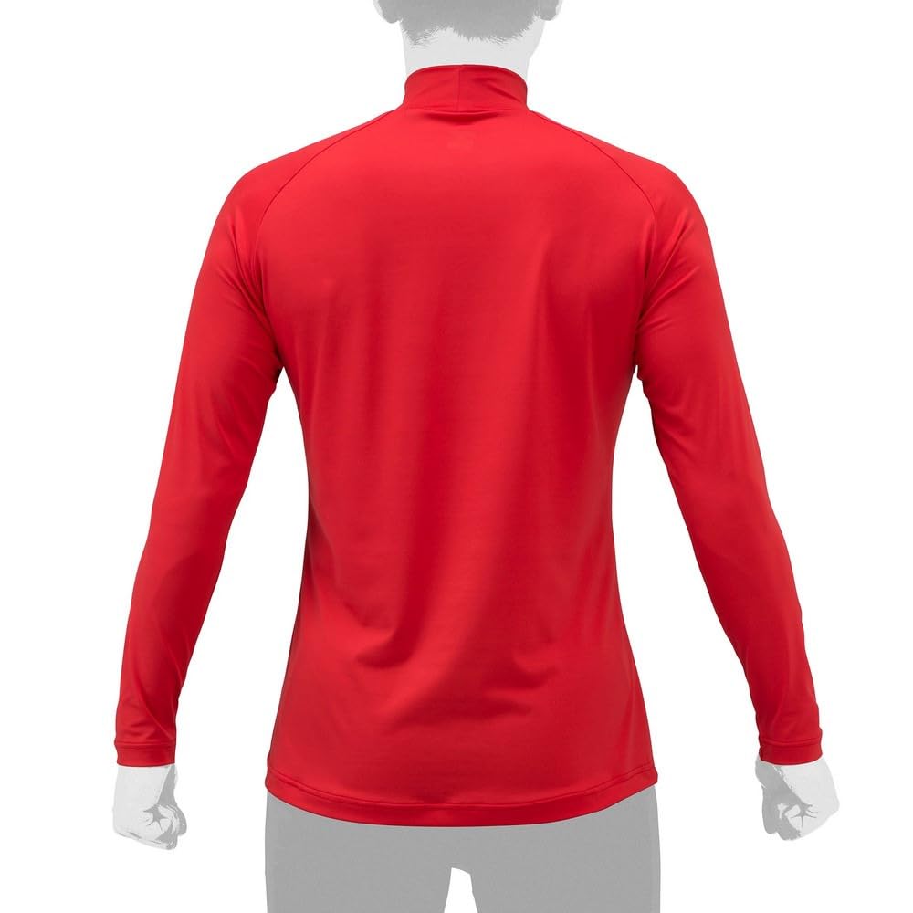 Mizuno Красная майка с длинным рукавом и высоким воротником M