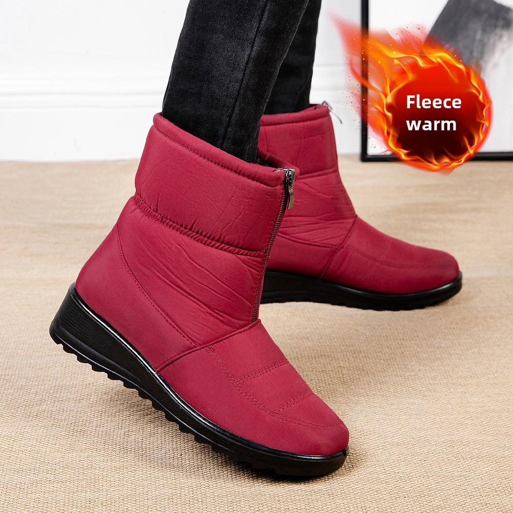 Plus Size Winter Warm Women's Snow Boots Women Lazy Slip-on Waterproof Mom Shoes Women's Shoes