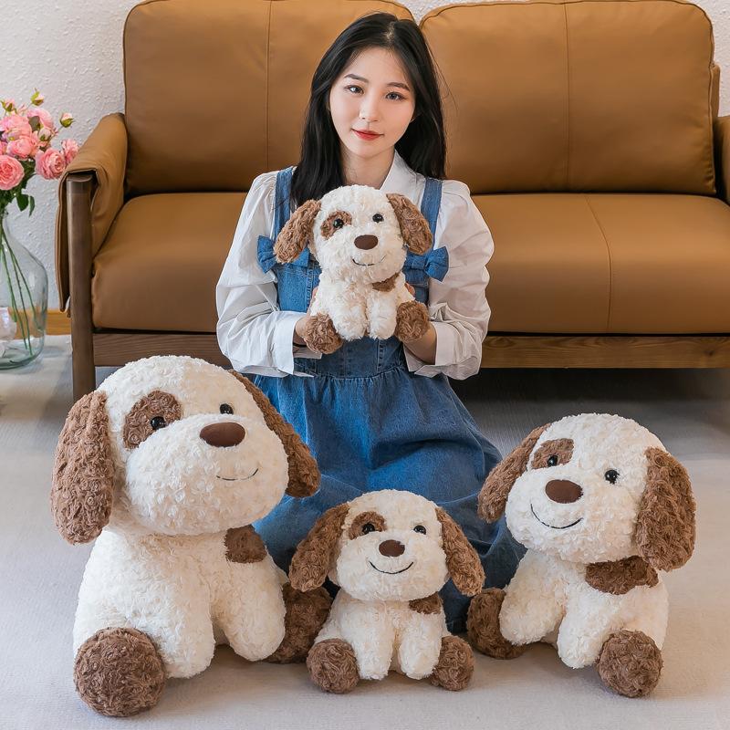 Милая кукла в виде пятнистой маленькой молочной собачки, плюшевая игрушка в виде исцеляющей мультяшной собачки с большими ушами, милый подарок в виде гусиного мяса