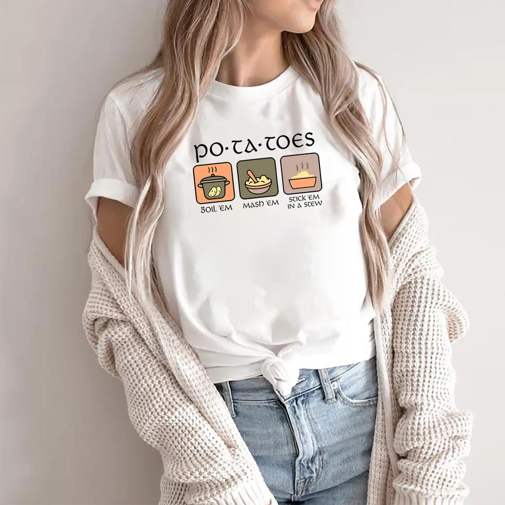 Картошка Отвари Ее Разомни Ее Положи Ее в Рагу Футболка Властелин Колец Режущая Машина Lotr Картофельная Футболка Футболка Хоббита Книжный мерч