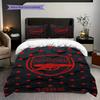 Vibrant Arsenal Emblem Design Three-piece set (1 * duvet cover + 2 * pillowcase, without core) 2DFlat Duvet cover and pillowcase Soft and comfortable