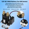 12V DC 500A Battery Cut Off Switch Remote Battery Disconnect Switch Anti-Theft Battery Kill Switch with 2 Remote Control Car Tru