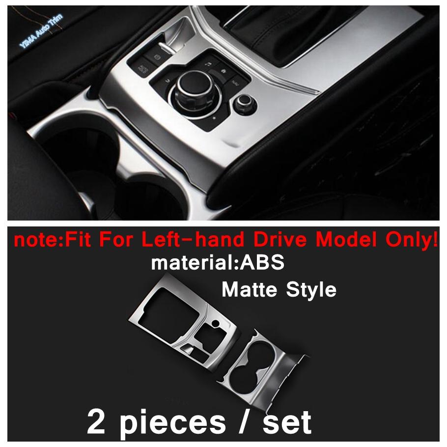 Center Control Stalls Gear Shift / Water Cup Holder Cover Trim For Mazda CX-5 CX5 2017 - 2024 ABS Matte / Carbon Fiber Interior