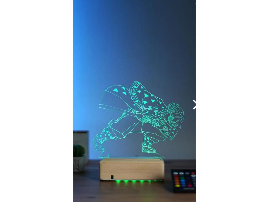 Zenitsu Agatsuma Demon Slayer 16 цветов аниме ночник