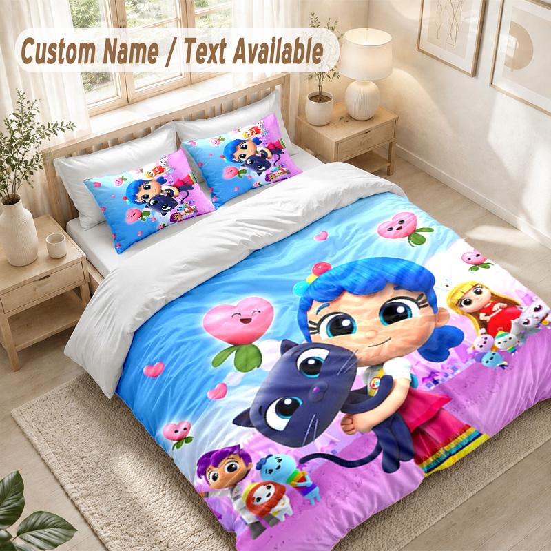 True And The Rainbow Kingdom Bedding Set, 1 Duvet Cover & 2 Pillowcases Soft Comfortable Bedroom Home Textile Decor
