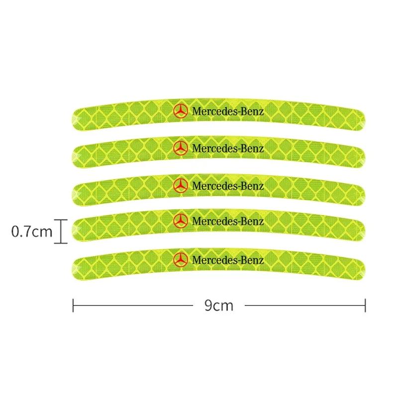 Car Sticker 20pcs Car Wheel Hub Stickers Decorative Reflective Stickers For Mercedes Benz B/C/E/S Class A Class C200L GLC GLK Ne