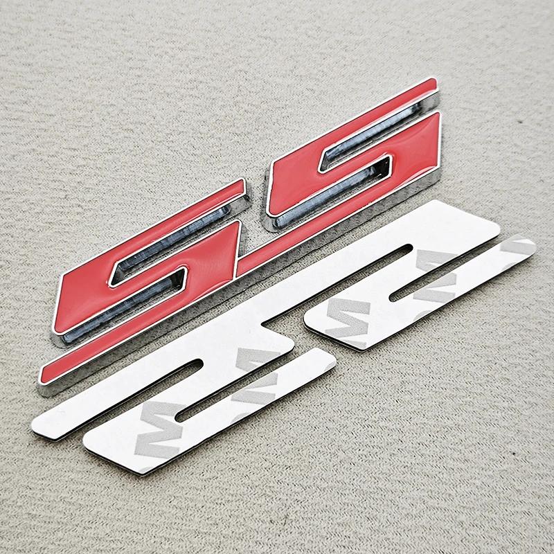 BODCA1 3D Metal Car Styling Red Black Logo SS Sticker Emblem Rear Trunk Badge For Chevrolet Camaro Chevelle Impala Malibu Accessories