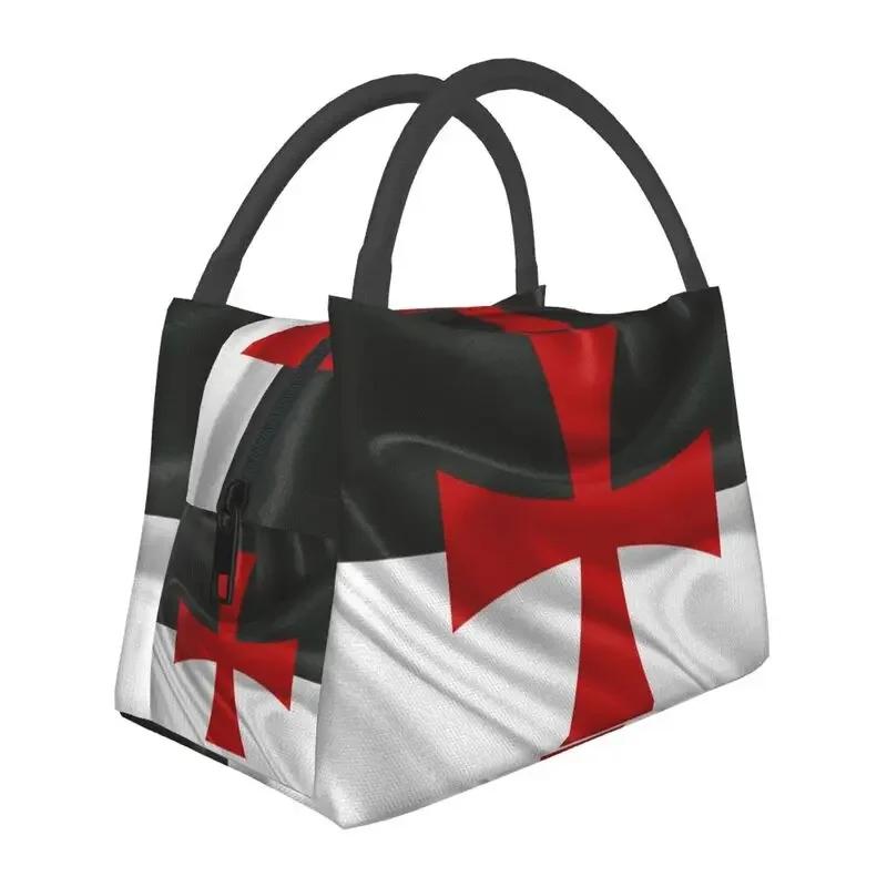 Портативный ланч-бокс с флагом тамплиеров, термохолодильник для еды, изолированный ланч-бокс для офиса, контейнер для пикника