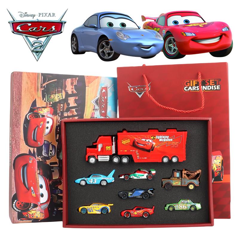 Нетоксичный 8/13/15 шт. Подарочная коробка Pixar Cars Металлические литые модели Молния МакКуин, Мэтр, Джексон Шторм, Грузовик, Машинка, Игрушка, Детские Рождественские Игрушки