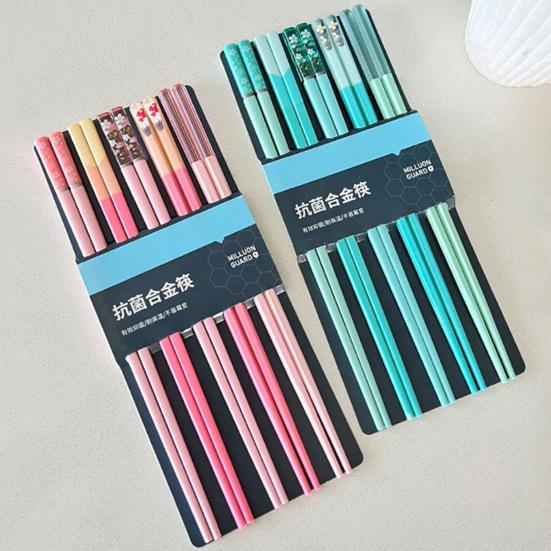 5 Pairs Chopsticks Reusable Plastic BPA-Free Dishwasher-Safe Non-Slip Fiberglass Chopsticks Chinese Japanese Chopstick