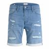 Шорты из рваного денима с отворотами из смесового эластичного хлопка Мужской JACK & JONES