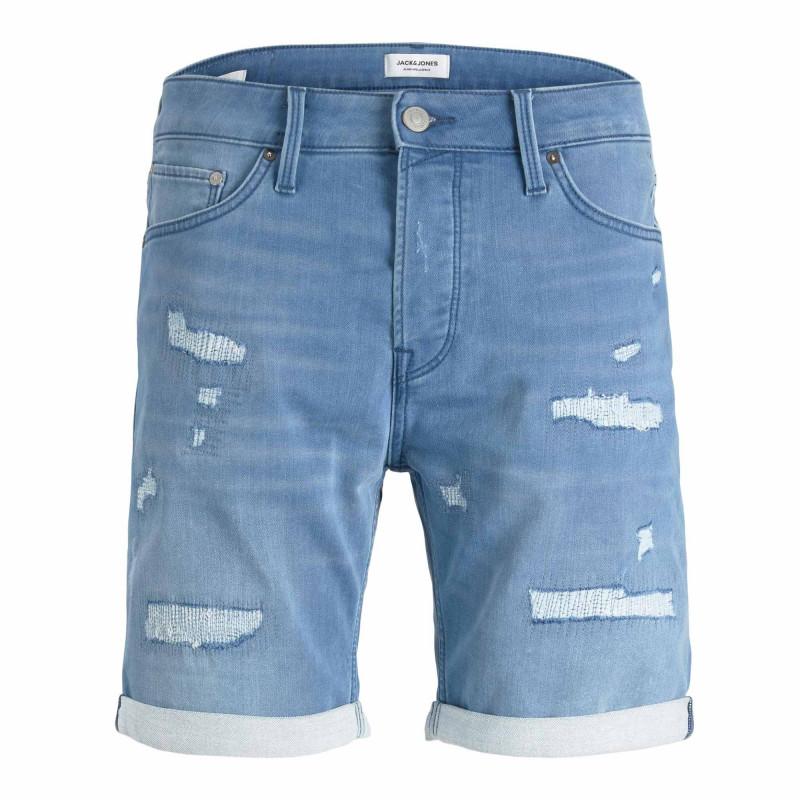 Шорты из рваного денима с отворотами из смесового эластичного хлопка Мужской JACK & JONES