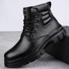 Fashion Classic Hot Sale Male Business Boots Comfy Warm Plush Fur Winter Boots High Top Shoes Genuine Leather All-match Ankle Boots