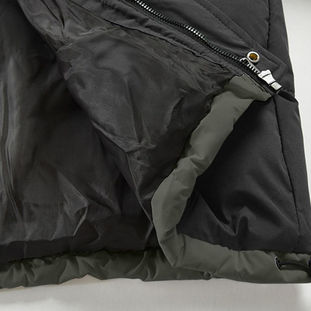 Мужская стеганая куртка-пуховик, теплое утепленное пальто с капюшоном на молнии, повседневное однотонное пальто
