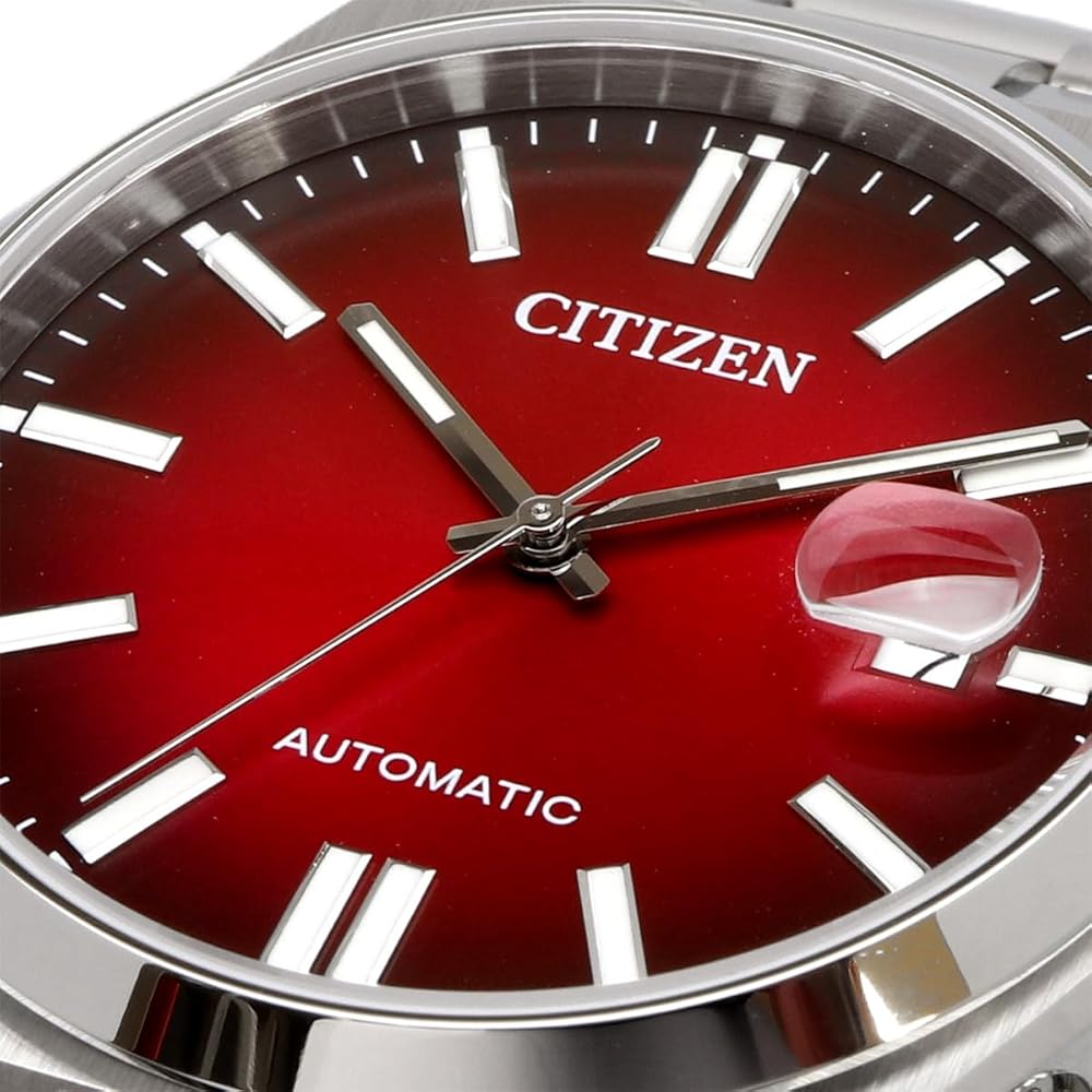 Мужские часы Citizen Tsuyosa Automatic NJ0150-56W Сапфировое стекло Бордовый градиент Серебристый Водонепроницаемость 200 м