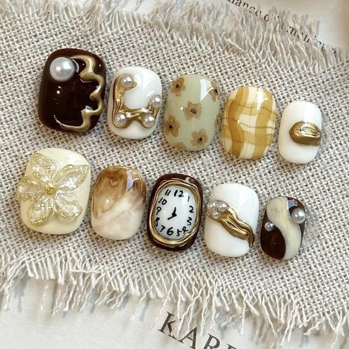 Накладные ногти многоразовые искусственные ногти с дизайном многоразовые накладные ногти пресс-оны глянцевые с полным покрытием акриловые клейкие ногти наклейки для ногтей для женщин