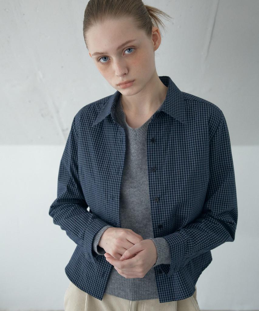 AHWE Check Slim-Fit Shirts_Navy