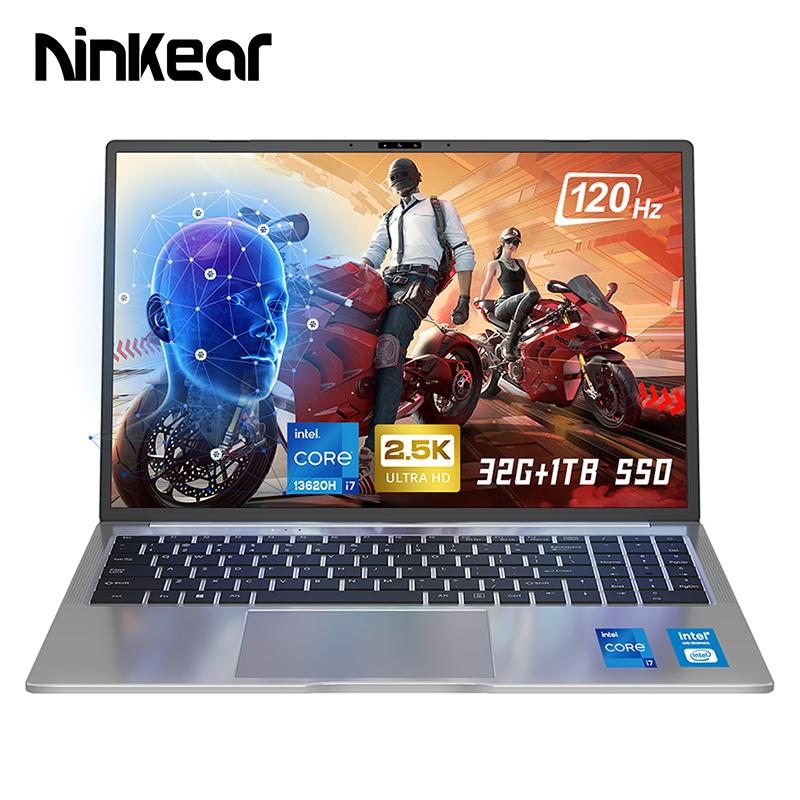 Ninkear Ноутбук N16 Pro, 16 дюймов, IPS-экран, 2560*1600, Intel Core i7-13620H, 32 ГБ ОЗУ + 1 ТБ SSD