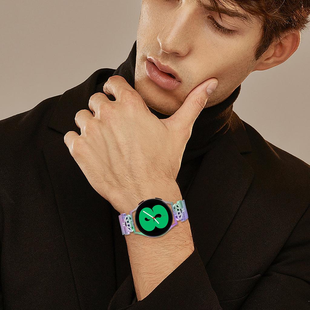 For Huawei Watch GT 3 Pro 43mm Milanese Mesh Band Magnetic Crown Clasp Stainless Steel Strap