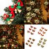 12Pcs Christmas Bows with Bells Burlap Bows Ornaments for Christmas Presents Wrapping Decoration Wedding Decoration